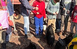 Umweltlotterie: Kinder bauen auf dem Waldhof ein Hühnermobil